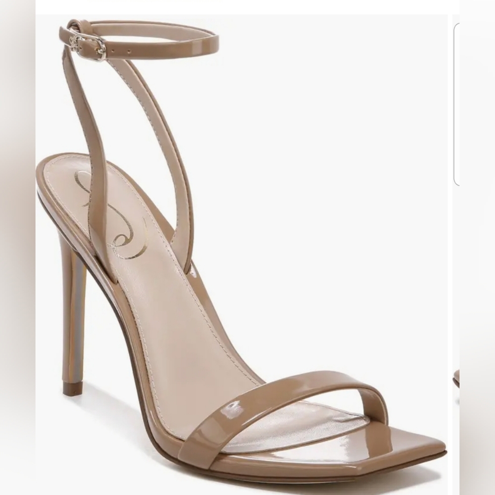 New Sam Edelman Orchid Rose Blush Heeled Open Square Toe Ankle Strap Sandals